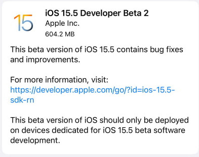 Apple Releases iOS 15.5 Beta 2 and iPadOS 15.5 Beta 2 Download