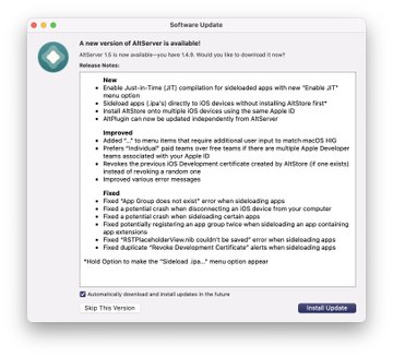 AltServer 1.5 Update